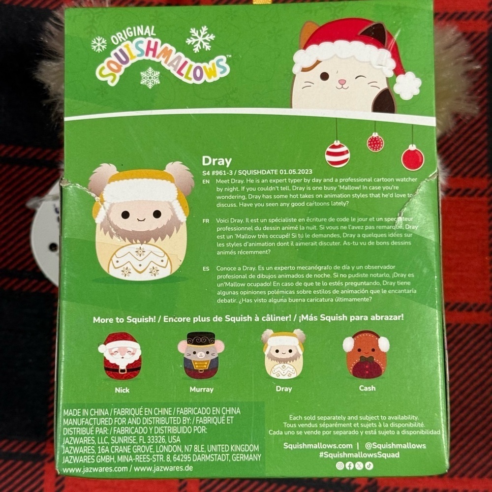 Squishmallow Christmas Ornament Yeti Dray BRAND NEW in Box - Picture 9 of 9